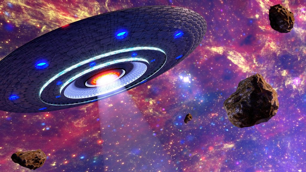 ufo in outer space