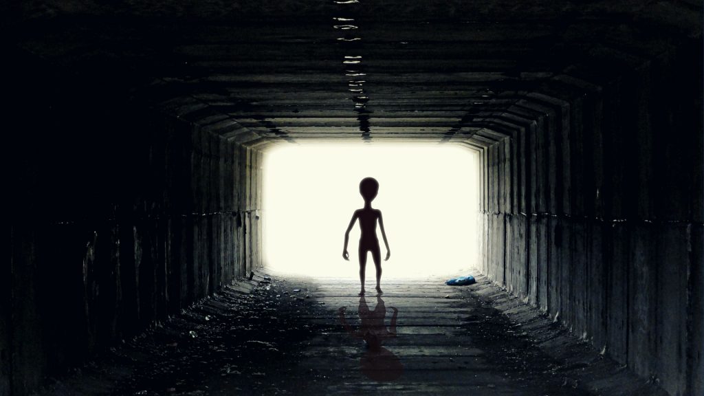 alien in spaceship