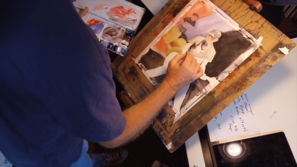 Mark working on some of his art for the big event. Creating a bright future for the world.