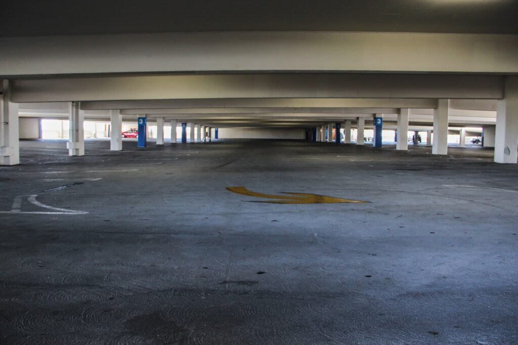 Empty parking lots also due to COVID-19
