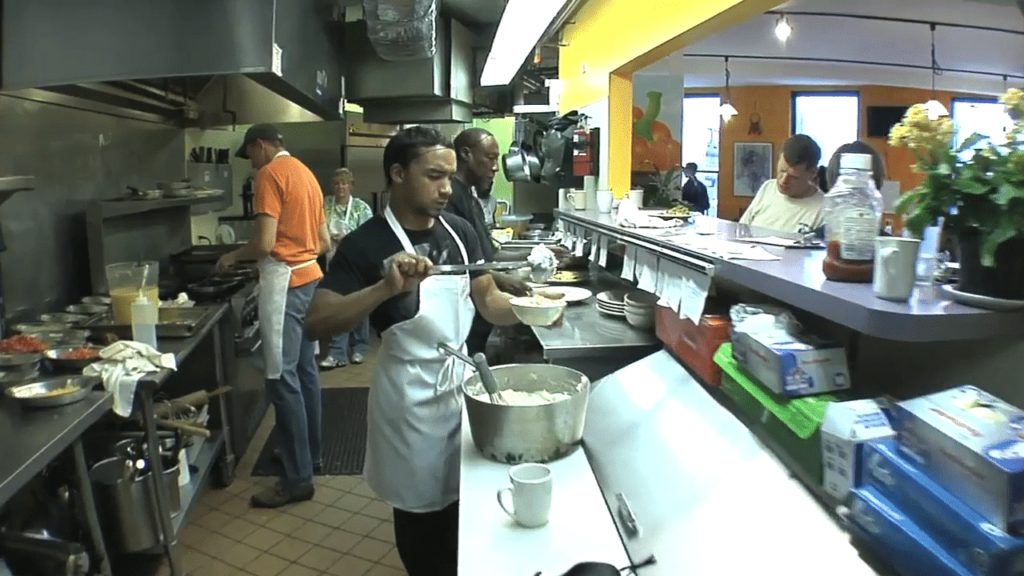Kitchen staff are everyday heroes as well helping feed the homeless.