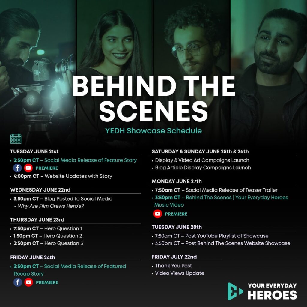 Behind the scenes calendar dates