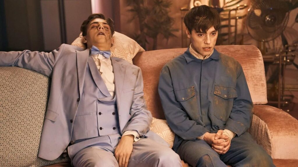 Hero Fiennes Tiffin and Max Harwood in The Loneliest Boy in the World